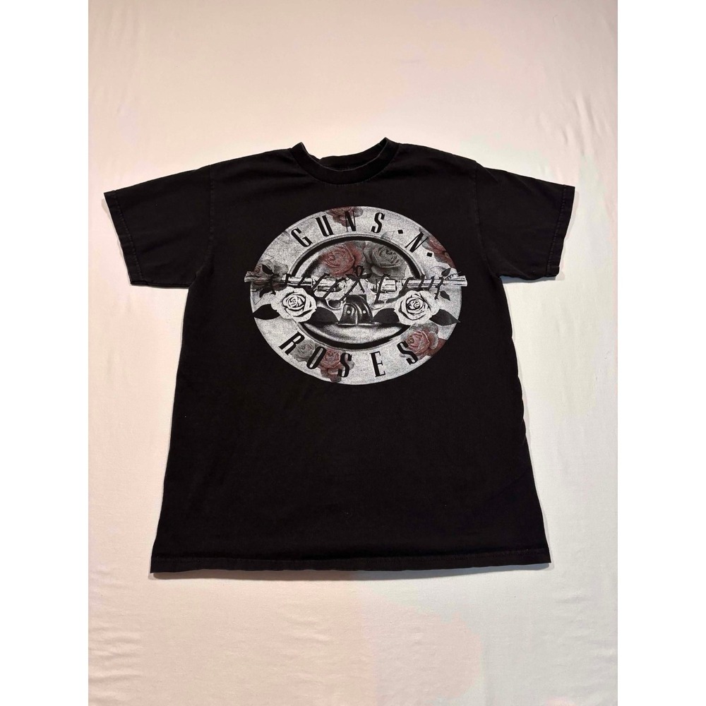 Guns N Roses Graphic T-Shirt Mens Medium Black Bullet Roses Band Tee Rock